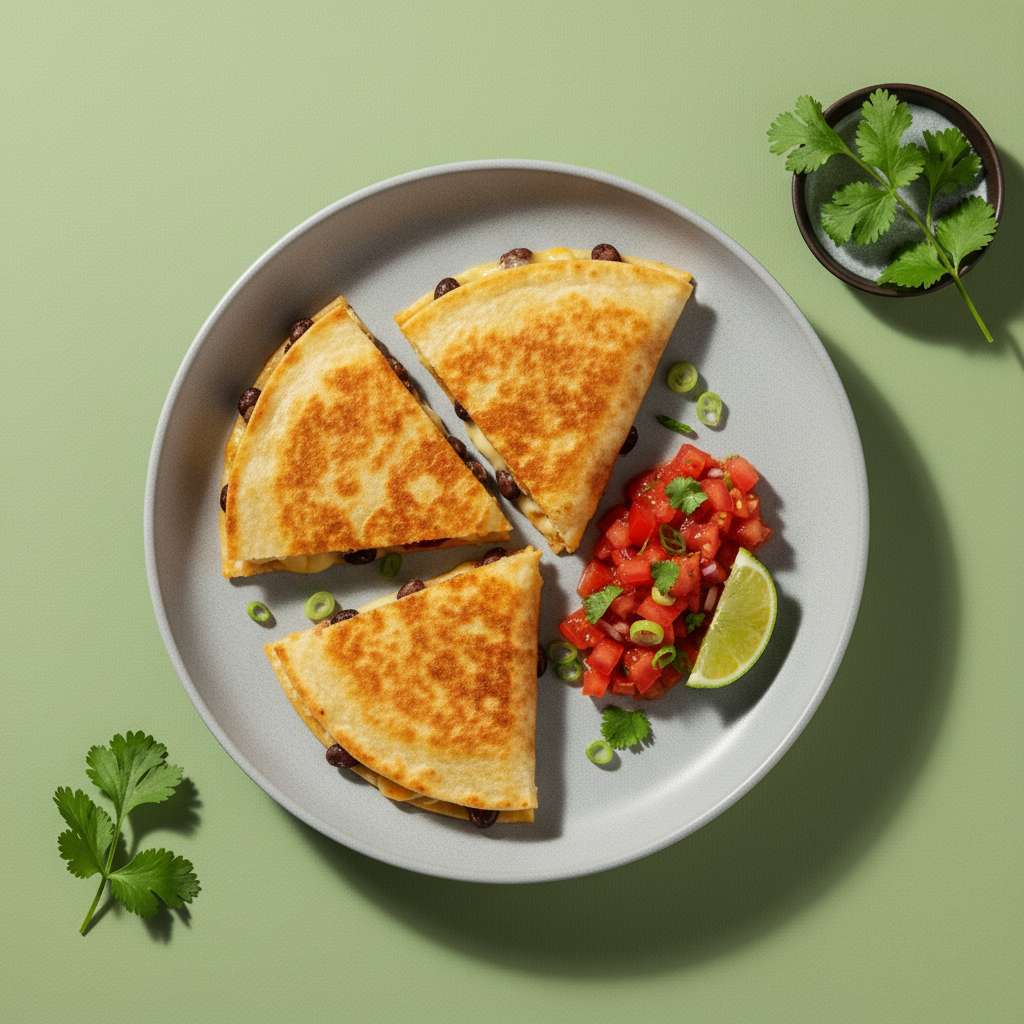 Quick Quesadillas with Black Beans and Salsa