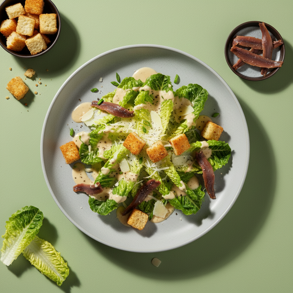 Quick Creamy Caesar Salad with Anchovy Dressing
