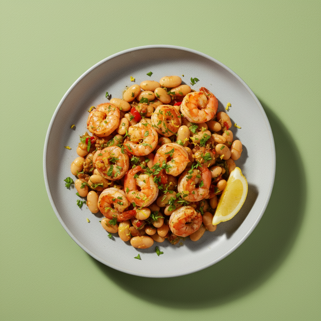 Quick Shrimp and Cannellini Bean Sauté