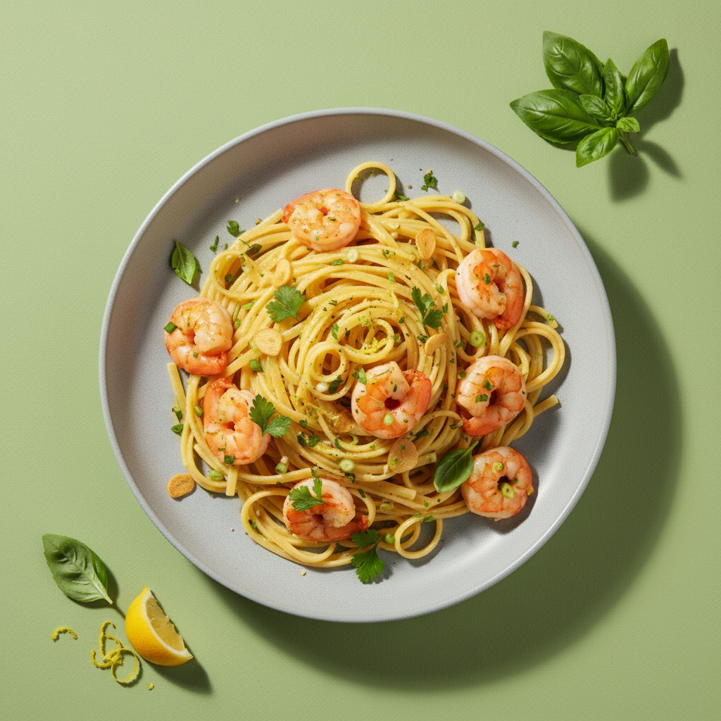 Lemon-Garlic Pasta with Shrimp