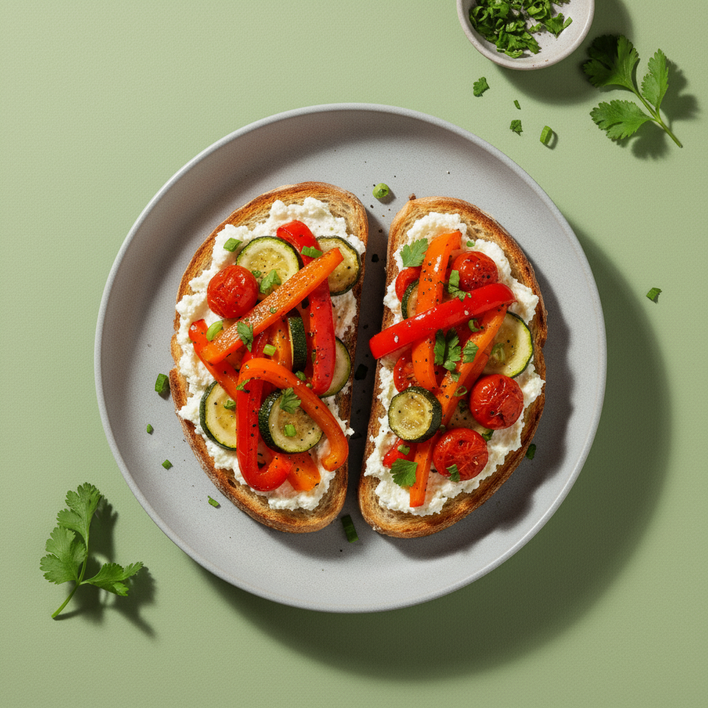 Ricotta Toast with Roasted Vegetables