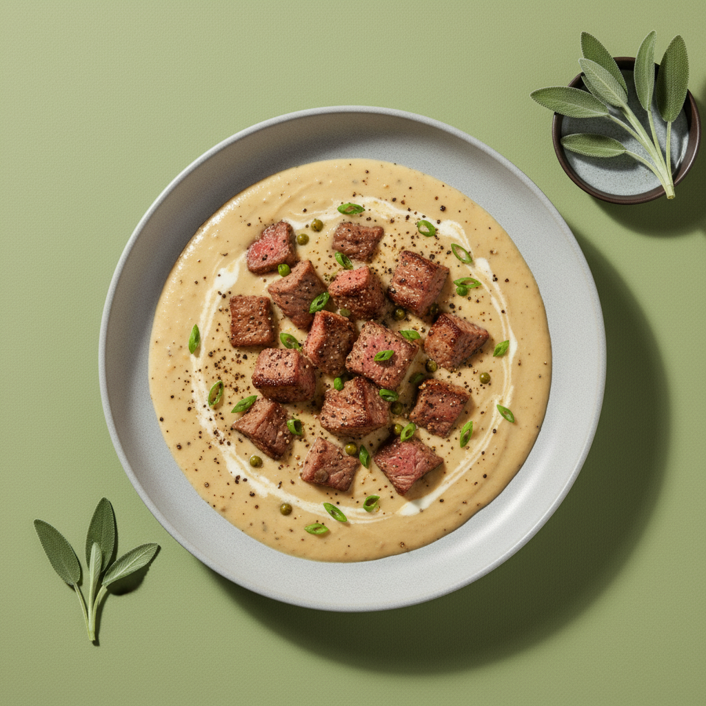 Creamy Steak Au Poivre Soup