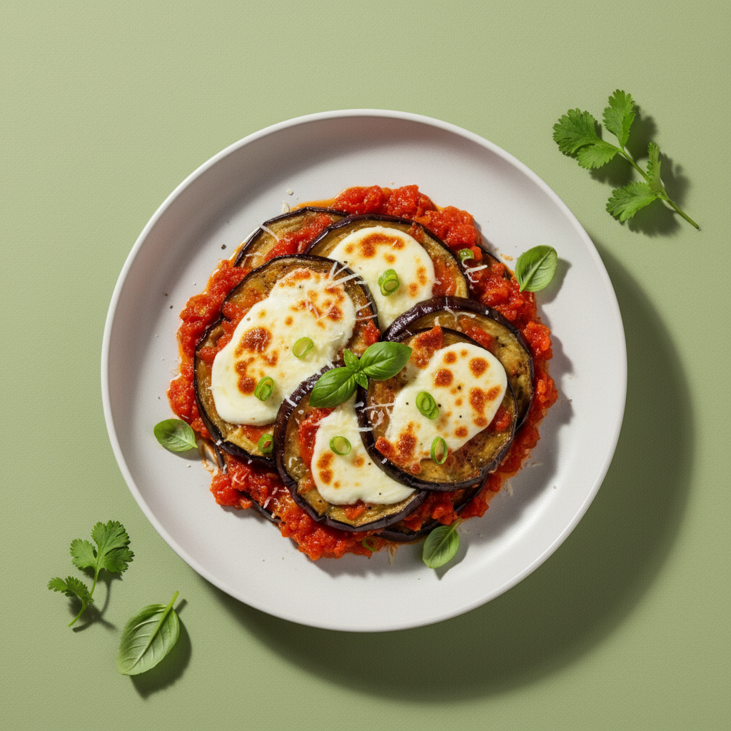 Speedy Skillet Eggplant with Tomato & Mozzarella