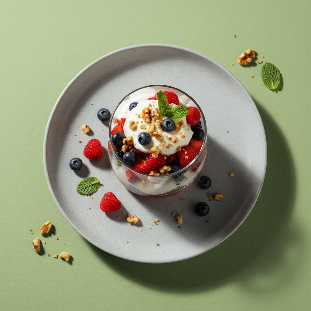 Yogurt Parfait with Berries and Walnuts