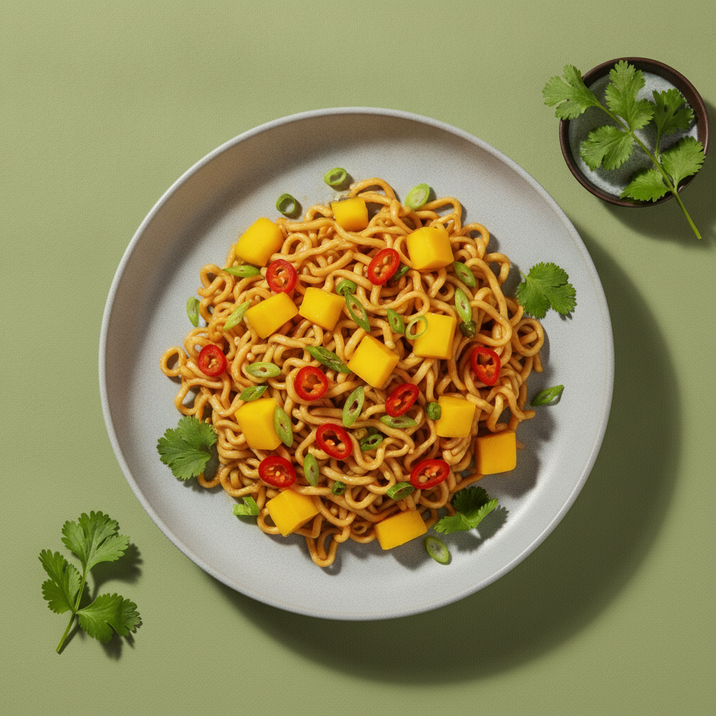 Quick Mango Chili Noodle Bowl