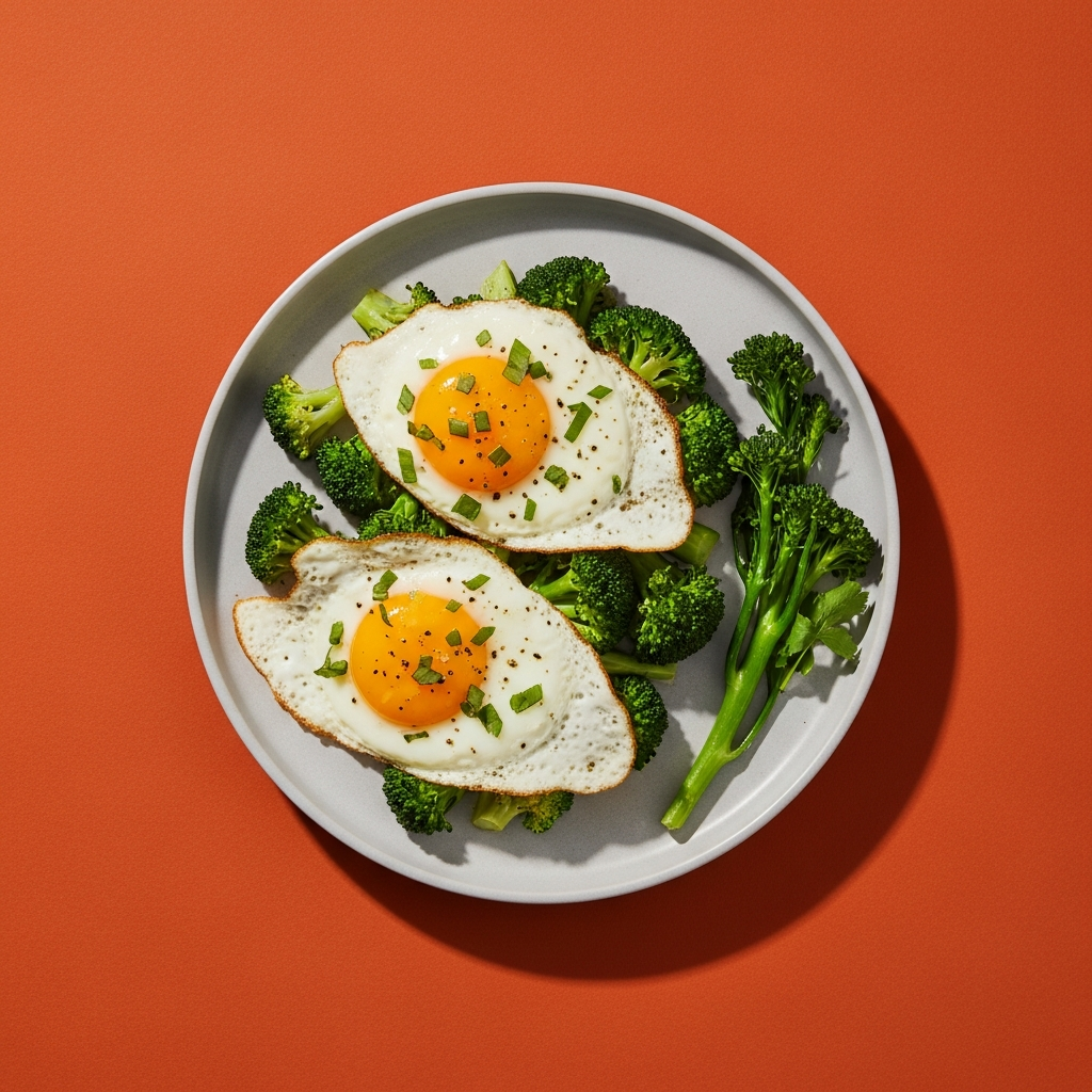 Lemon Garlic Butter Skillet Eggs & Broccoli
